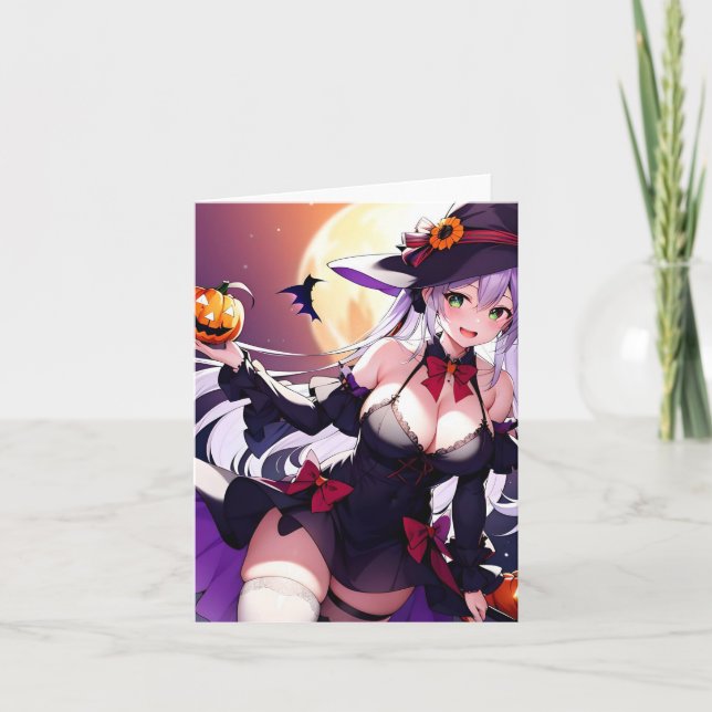 Halloween Anime T Holiday Card (Front)
