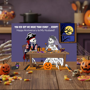Halloween Anniversary Husband Funny Skeletons Card