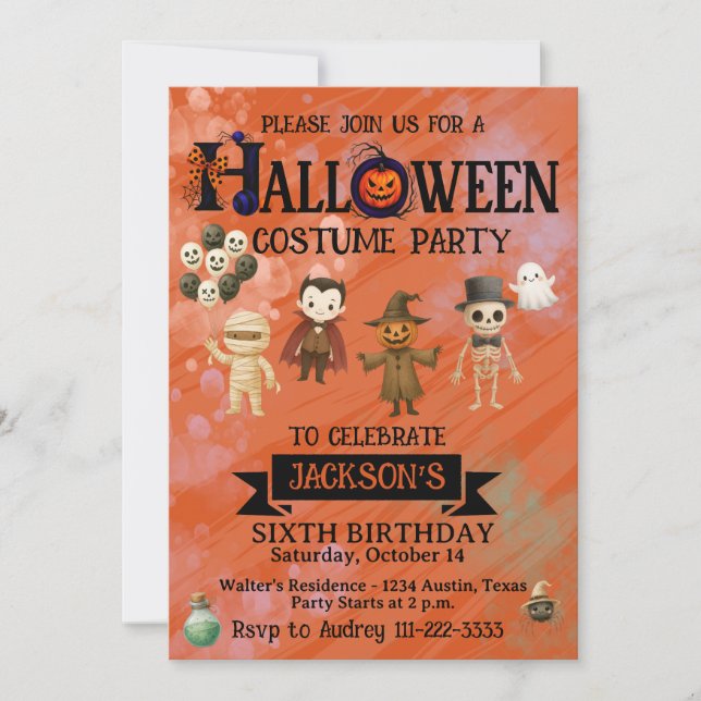 Halloween Any Age Birthday Party Invitation (Front)