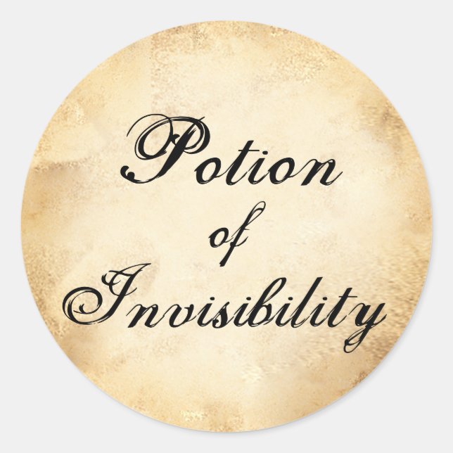 Halloween apothecary invisibility potion label (Front)