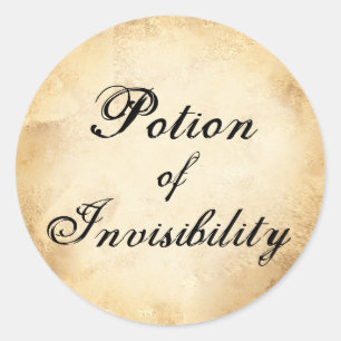 Halloween apothecary invisibility potion label