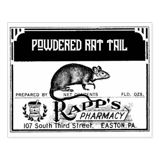 Halloween Apothecary Label - Rat Tail - Rubber Stamp
