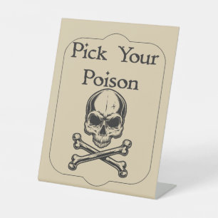 Halloween Apothecary Pick Your Poison Pedestal Sign