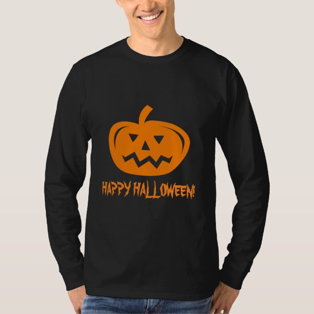 Halloween apparel for men | Pumpkin head carving T-Shirt (Front)