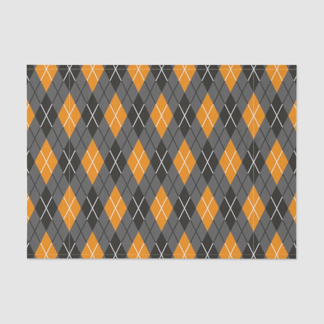 Halloween Argyle Pattern Tissue Paper (Front)