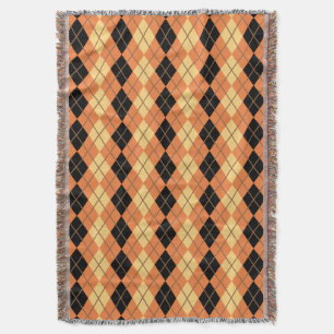 Halloween Argyle Throw Blanket