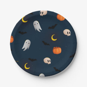 Halloween Art Halloween Skeleton Art Happy Hallowe Paper Plate