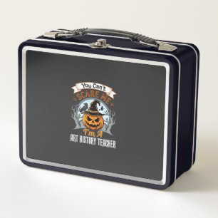 Halloween Art History Teacher Pumpkin Design Metal Lunch Box