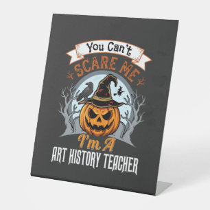 Halloween Art History Teacher Pumpkin Design Pedestal Sign