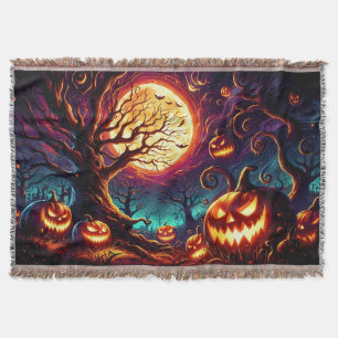 Halloween Art Scene Throw Blanket