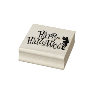 Halloween Art Stamps/Happy Halloween Black Cat Rubber Stamp