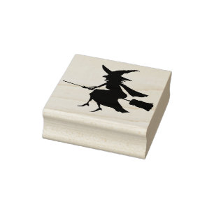 Halloween Art Stamps/Witch on Broom Rubber Stamp