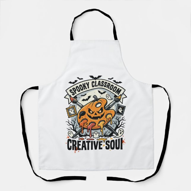 Halloween Art Teacher Spooky Classroom Apron (Front)