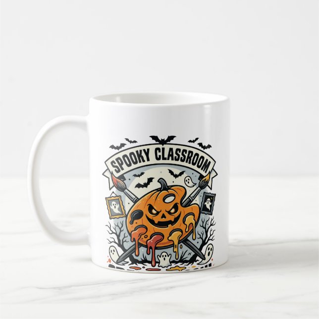 Halloween Art Teacher Spooky Classroom Coffee Mug (Left)