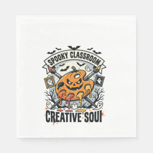 Halloween Art Teacher Spooky Classroom Napkin