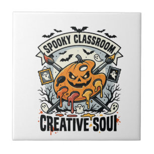 Halloween Art Teacher Spooky Classroom Tile
