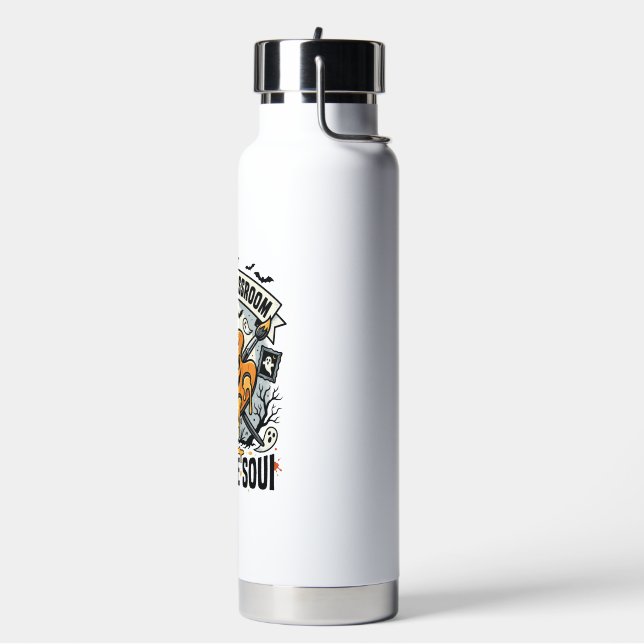 Halloween Art Teacher Spooky Classroom Water Bottle (Left)