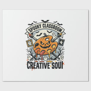 Halloween Art Teacher Spooky Classroom Wrapping Paper