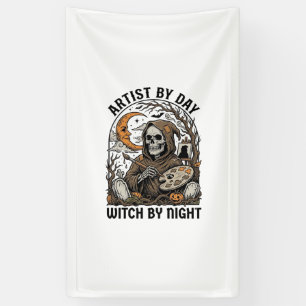 Halloween Artist Witch Vintage Engraving Art Tee_1 Banner