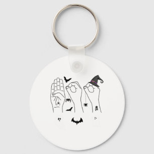 Halloween Asl Hand Sign Language Deaf Pride Boo Cr Key Ring