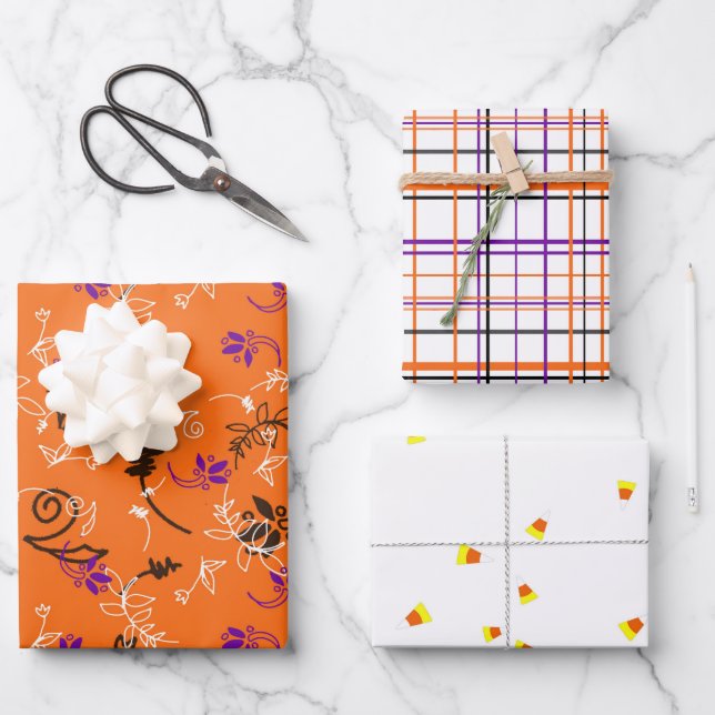 Halloween Assortment of Wrapping Paper Sheet (Front)