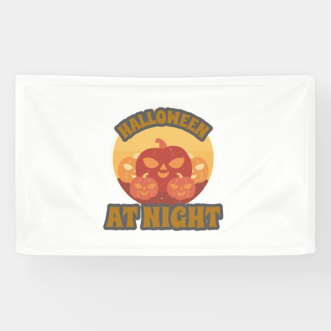 Halloween At Night Banner (Horizontal)