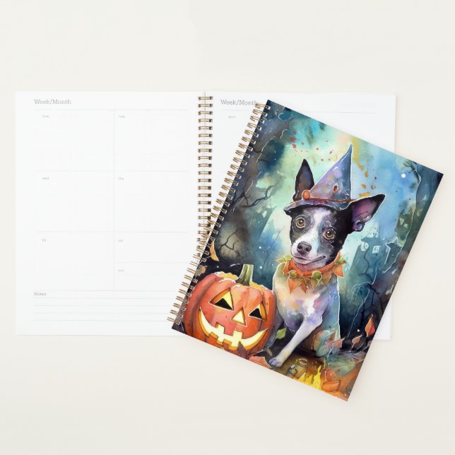 Halloween Australian Cattle With Pumpkins Scary Planner (Display)