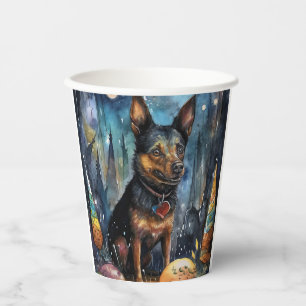 Halloween Australian Kelpie With Pumpkins Scary Paper Cups