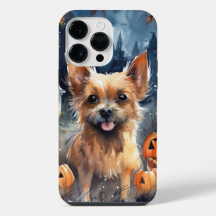 Halloween Australian Terrier With Pumpkins Scary iPhone 14 Pro Max Case