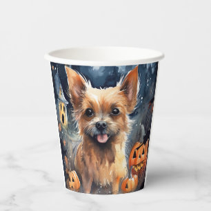 Halloween Australian Terrier With Pumpkins Scary Paper Cups