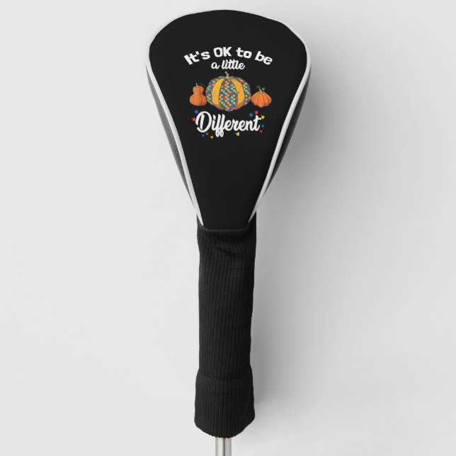 Halloween Autism Pumpkin It's OK Golf Head Cover (Front)