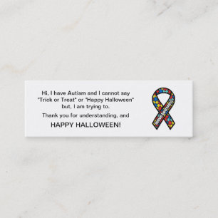 Halloween Autism Trick or Treat Cards Ribbon