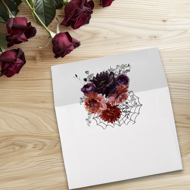 Halloween Autumn Floral  Rose Wedding Envelope (Creator Uploaded)