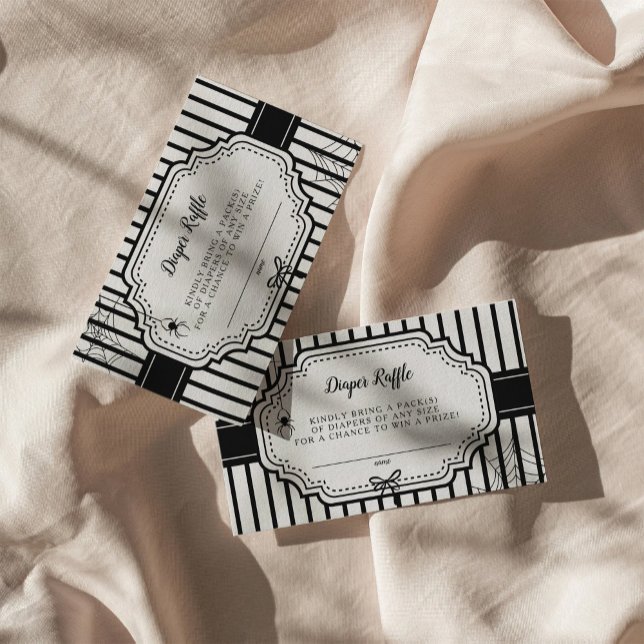 Halloween Autumn Gothic Spooky Diaper Raffle Enclosure Card (Creator Uploaded)