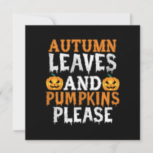Halloween Autumn Leaves And Pumpkins Birthday Holiday Card