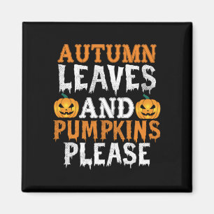 Halloween Autumn Leaves And Pumpkins Birthday Magnet