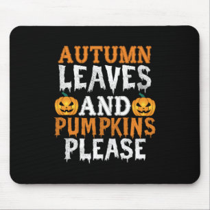 Halloween Autumn Leaves And Pumpkins Birthday Mouse Pad
