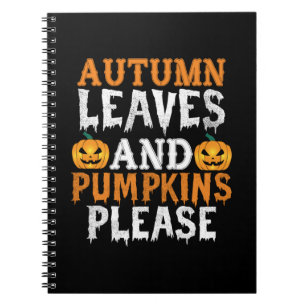 Halloween Autumn Leaves And Pumpkins Birthday Notebook
