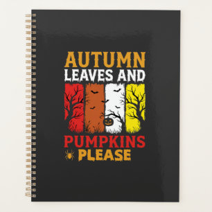 Halloween Autumn Leaves and Pumpkins Vintage Desig Planner