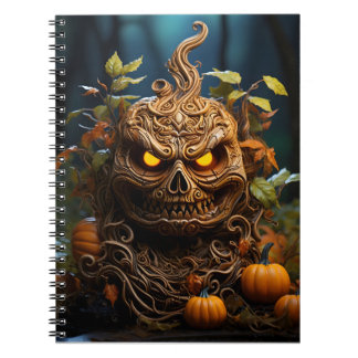 Halloween Autumn Season Pumpkin And Fall Leaves Notebook