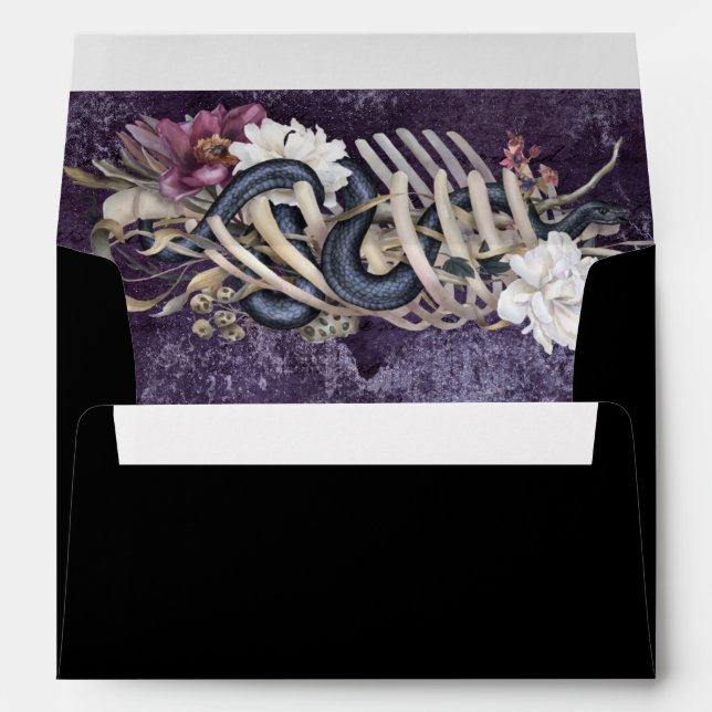 Halloween Autumn Wedding floral Snake  Envelope (Back (Bottom))