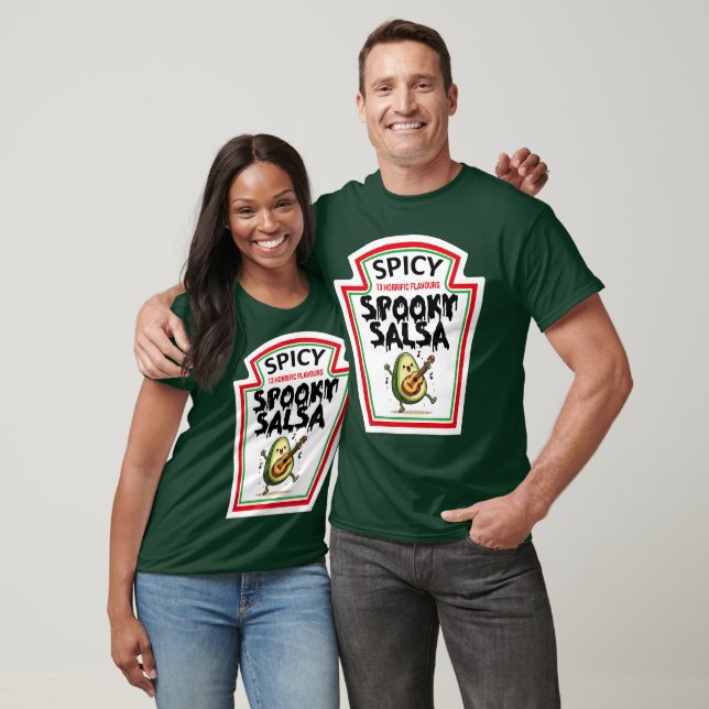 Halloween Avocado Dancing Spooky Salsa Sauce  T-Shirt (Unisex)