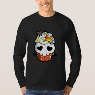 Halloween B Lack Cat Skull Cupcake T-Shirt