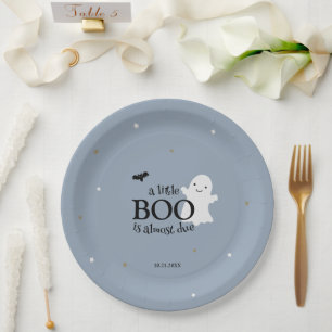 Halloween Baby Boy Shower Paper Plate