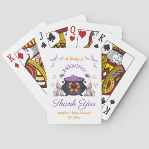 halloween baby brewing baby shower thank you cute playing cards