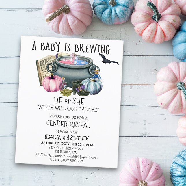 Halloween Baby Brewing Witch Gender Reveal  Budget (Creator Uploaded)