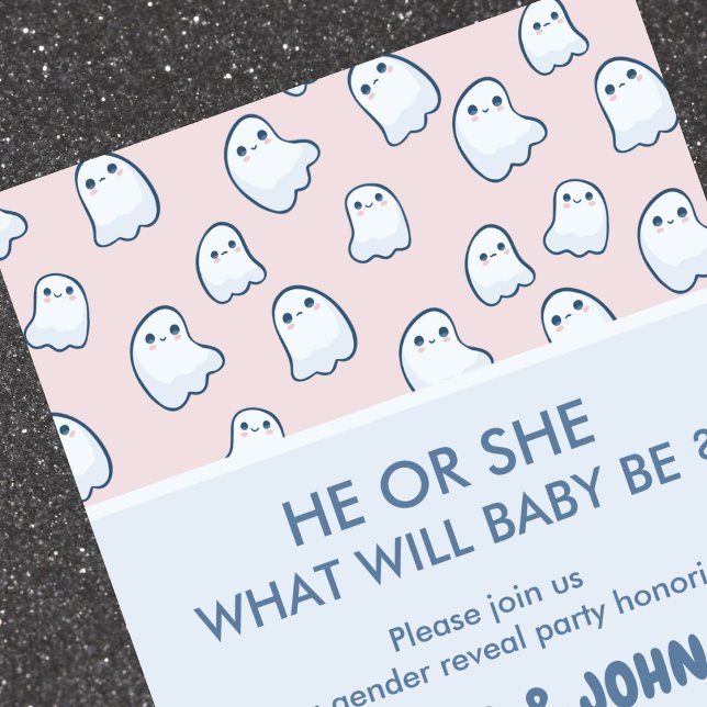 Halloween Baby gender reveal invitation Cute ghost (Halloween-Baby-gender-reveal-invitation-Cute-ghost-1)