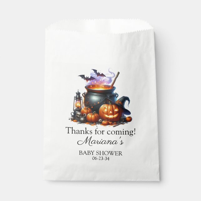 Halloween Baby is Brewing Baby Shower Favour Bags (Front)