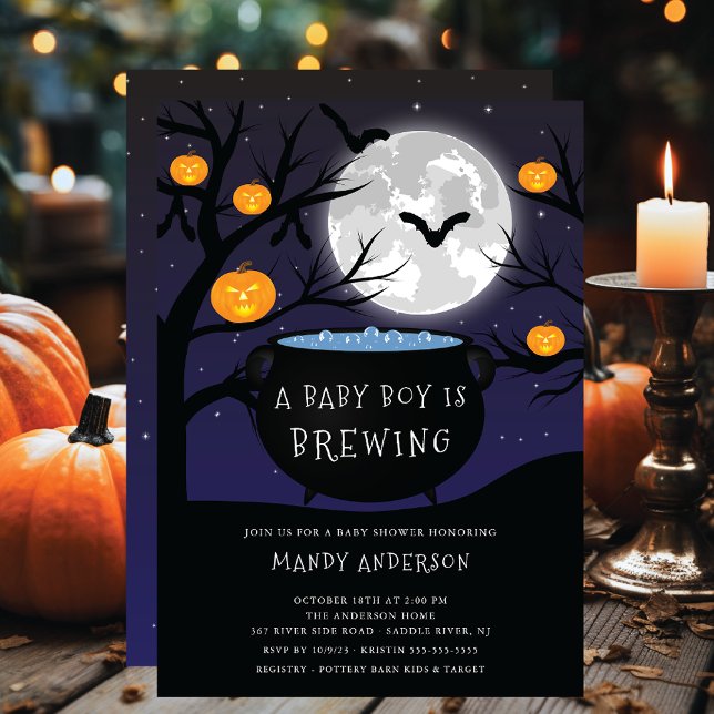 Halloween Baby is Brewing Baby Shower Invitation (Creator Uploaded)