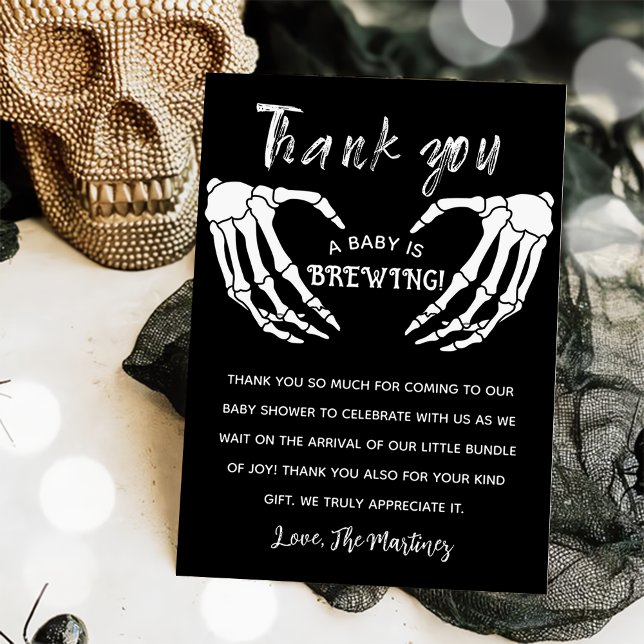 Halloween Baby Is Brewing Cauldron Thank You Card (Creator Uploaded)